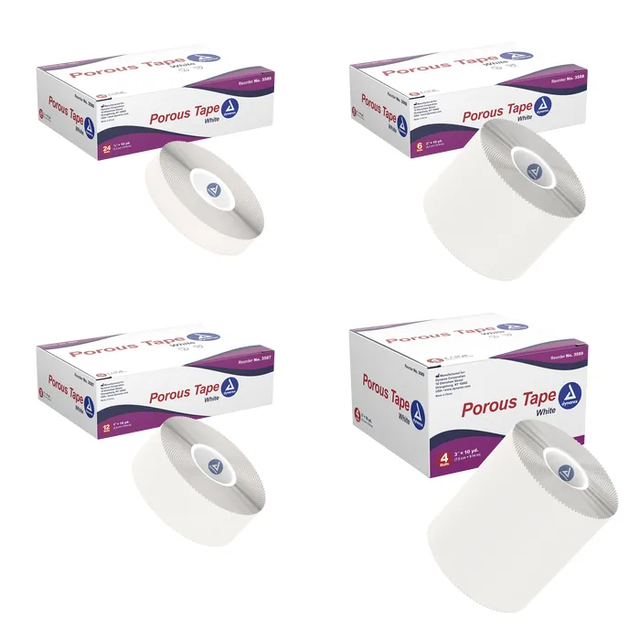 Tape Medical Tape Standard Porous White 1/2 Inch X 10 Yard Cloth NonSterile (24/BX 12BX/CS) by Dynarex Corporation  ID 3586